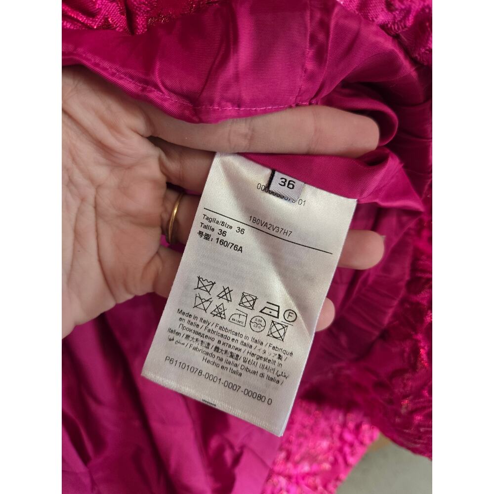 Valentino Mini Dress 2022 Pink PP Collection Jacquard Hot Pink Lurex Sequin 36 0 - Picture 11 of 16